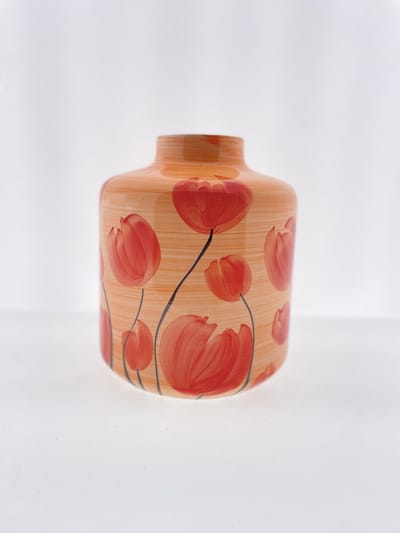 Vaas - Keramiek - Decoratie - Woondecoratie - Villa Pottery - Voorjaar - Francis 2 Orange/Red
