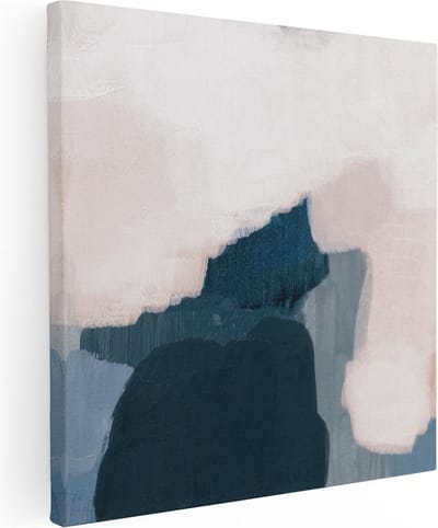 Artaza Canvas Schilderij Abstracte Kunst - 30x30 cm - Klein - Muurdecoratie Woonkamer - Wanddecoratie Beige - Kamer Accessoires