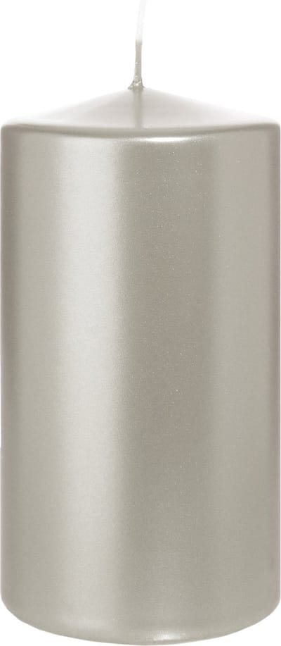 Wiedemann Cilinderkaars/stompkaars - metallic zilver - 13 x 7 cm - 52 branduren - zuilkaarsen