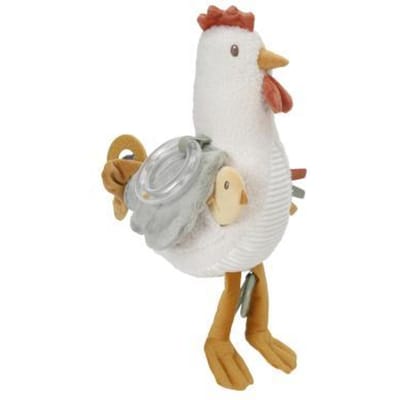 Little Dutch - Activiteitenknuffel kip 25cm - Little Farm - Baby speelgoed - grijp baby speelgoed