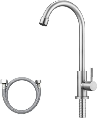 Sofetiy MAX Keuken kraan - Koud water Keukenkraan - 360° draaibare keukenkraan - Handdouche - Roestvrij staal - Flexibele Slang