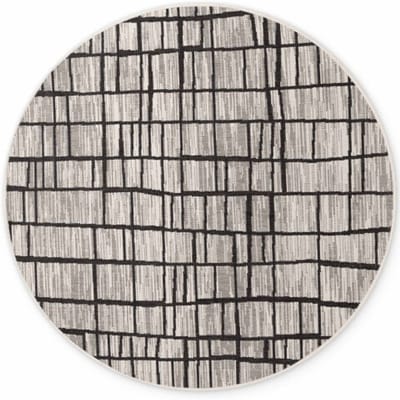 Ted Baker Haringey rond buitenkleed Crouch Zwart/Wit - Rond 160 Ø - (M)