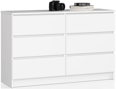 Ladekast K120 met 6 Lades / AKORD Furniture Factory / Wit / 120 x 77 x 40 cm