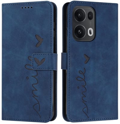 Coverup Hoesje - Geschikt voor OPPO Reno13 Pro 5G Hoesje - Coverup Smile Book Case - Blauw