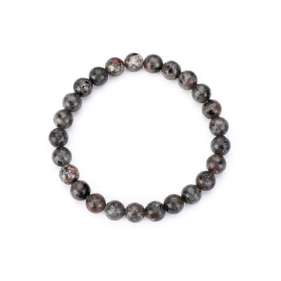 Kralenarmband Grijs/Bruin - Heren en Dames - Unisex - 23 cm - Natuursteen - Cadeau voor hem