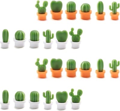 Decoratieve Cactus Magneetjes - 24 Stuks voor Koelkast, Office en Foto's - Succulenten en Creatieve Accessoires