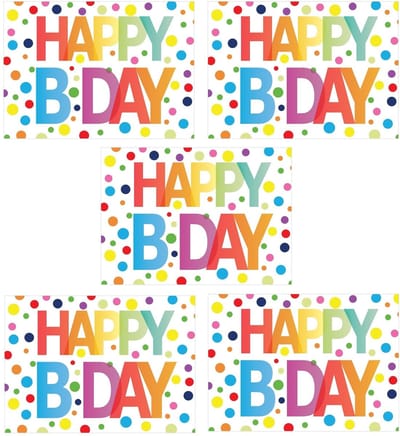 Happy B- 10x -Day verjaardagskaart - beschrijfbare briefkaart - groot formaat wenskaart - 21 x 14,8 cm