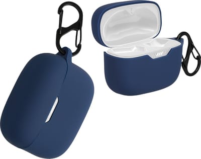 kwmobile Hoes geschikt voor JBL Tune 230 NC TWS / T230NC / T235NC - Siliconen cover voor oordopjes in donkerblauw