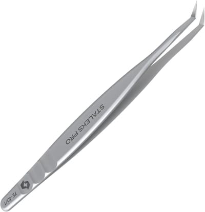 Wimperpincet L-vormig - Precisie pincet - Wimpers plaatsen - Roestvrij staal - 50 inch - Zilver
