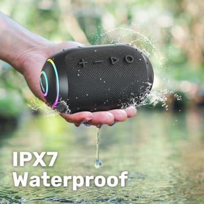Draagbare Bluetooth Luidspreker met LED-licht en Waterdichte IPX7