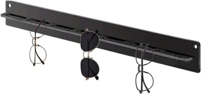 Zonnebrilhouder Muur - Brillenrek Organizer - Brillen Opbergen - Stijlvol Acryl - 38 cm Lengte - Zwart