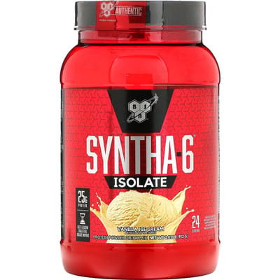 BSN, Syntha-6 Isolate, Mélange pour Boisson Poudre de Protéines, Glace à la Vanille, 2,01 livres (912 g)
