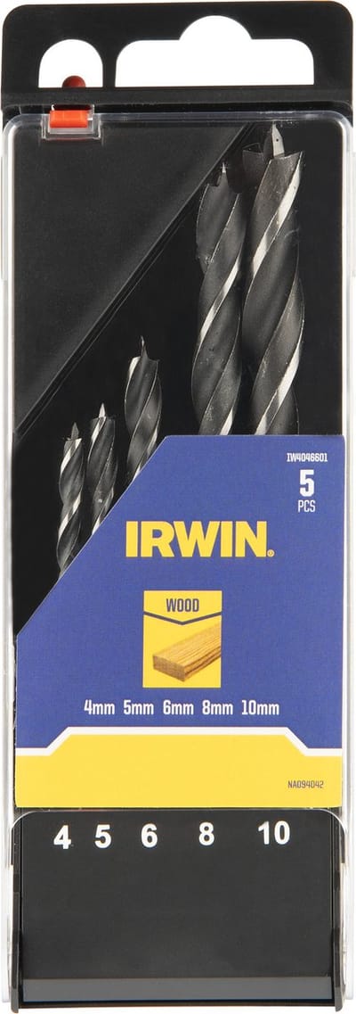 Irwin Set Houtspiraalboren Brad point 5-delig, 4-10mm