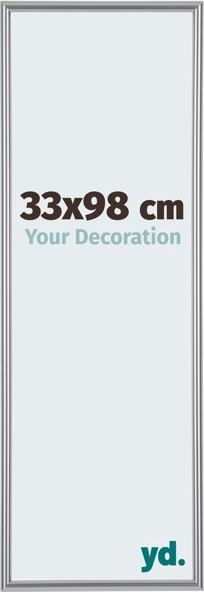Your Decoration - Fotolijst 33x98 cm - Kunststof - Zilver Hoogglans - Annecy