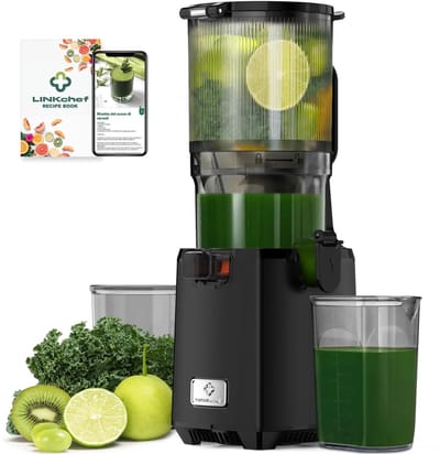 Pimstor - Slow juicer - met grote vul opening 13cm - hoge sap opbrengst met behoud van voedingstoffen door langzame persing- perfect voor groente en fruit!