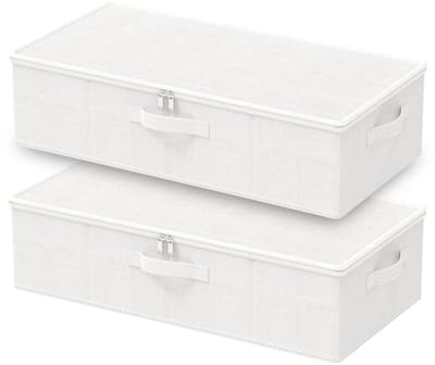 Dailygoods- Opbergtas Opvouwbaar - Kledingorganizer - 2 Stuks - 60 x 30 x 15 cm - Duurzaam - Met 4 Handgrepen - Roestvrijstalen Ritssluitingen - Opbergdoos
