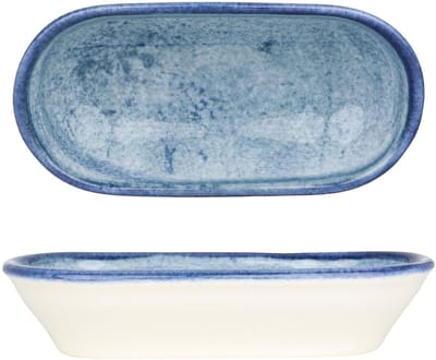 Kütahya Porselen Serveerschaal - Blue Stone - Porselein - 18x9 cm (250cc) - set van 2