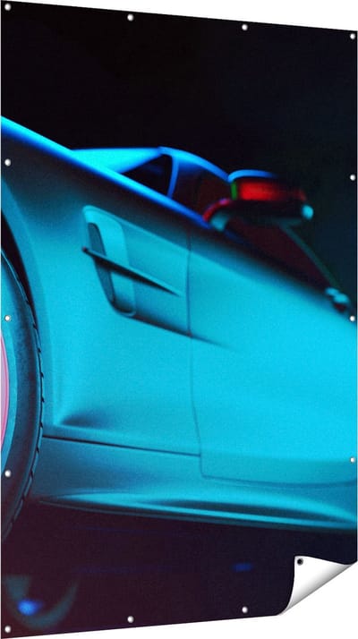 Gards Tuinposter Moderne Sportwagen Auto - 120x180 cm - Tuindoek - Tuindecoratie - Wanddecoratie buiten - Tuinschilderij