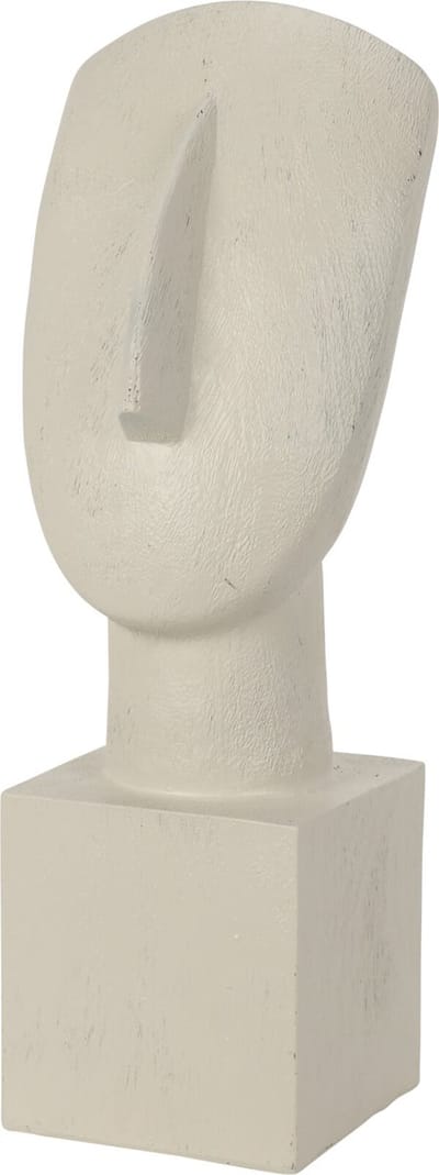In & Out Deco Beeld - Hoofd - Abstract - Kleur Wit - Hoog 31 cm