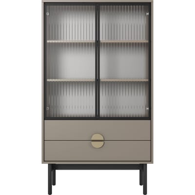 Selsey Stoon - Vitrinekast 3 planken - Beige/Cappuccino