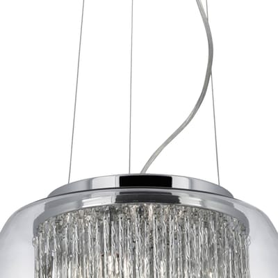 Searchlight Glazen hanglamp Curva in glanzend ontwerp