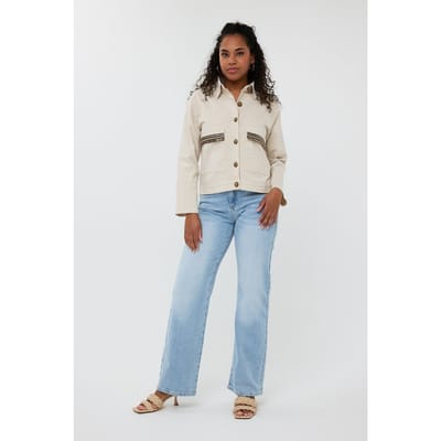 EsQualo Jacket Fancy Embellishment Sand Maat: 36 | Lichte Jassen Outlet | Dames | Beige