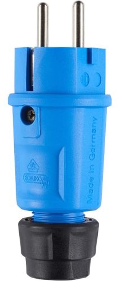 ABL Sursum stekker met randaarde + wartel IP44 blauw
