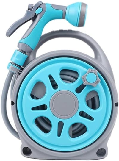 Slangenwagen Set - Slangopbergrek Trolley - Auto Wassen - Automatisch Leeglopen - 16 Meter Lengte - Blauw