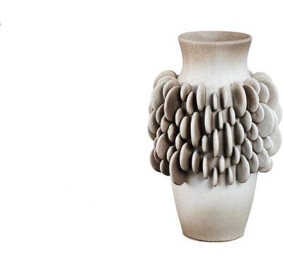 PTMD Wina Beige Ceramic Vase With Round Scales High S