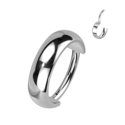 Piercing titanium dome clicker ring 1.2x8 - zilver - LMPiercings