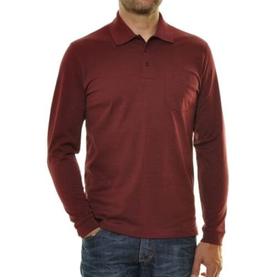 Ragman Softknit Polo Fineline Rood / male