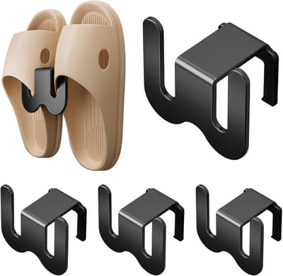 Schoenenrek - Schoenenhouder Pantoffelrek - Schoenen Organiseren - Zelfklevende Montage - 4 stuks - Zwart