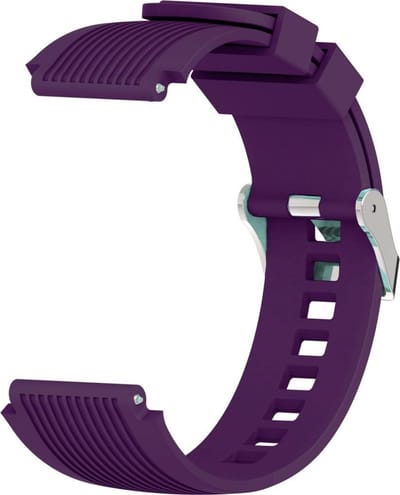 Geschikt voor Samsung Galaxy Watch (46MM) Siliconen Bandje Vertical Stripe |Paars / Pruple| One Size