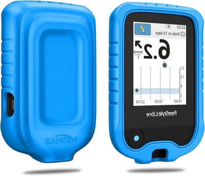 Beschermende Silicone Hoes voor Freestyle Libre 3/2 en Libre Reader - Schokbestendig, Antislip, Blauw, Ideaal voor Bloedglucosemeter