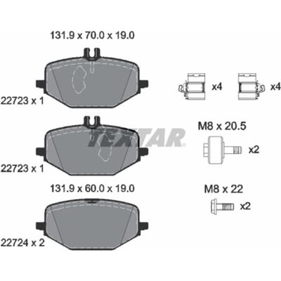 Remblokset TEXTAR 2272301, achter