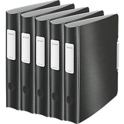 LEITZ® ordner Active Style, A4, rugbreedte 65 mm, 5 stuks, satijnzwart
