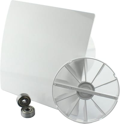 Duo Badkamerventilator Wandventilator Ø 100 mm met Terugslagklep en Kogelgelagerde Motor Hoogglans Wit