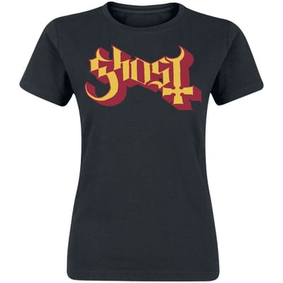 Ghost T-shirt - Logo Gold And Red - S tot XL - voor Vrouwen - zwart