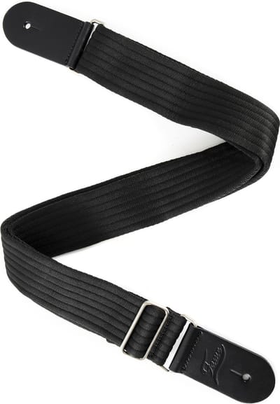 Fame CTW003BK Luxury Cotton Bass/Guitar Strap (Ripple Black) - Gitaarband