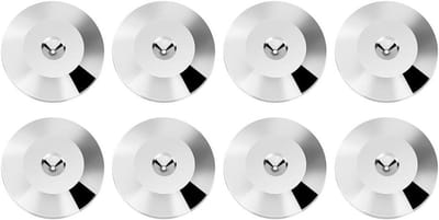 Sluitringen set voor spikes - Koper isolatie voetmat voor luidspreker - Versterker spikes - 8 stuks - Zilverkleurig