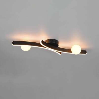 Trio Lighting LED plafondlamp Napoli, matzwart, lengte 70 cm, metaal