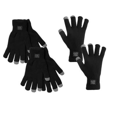 Heatkeeper - Thermo handschoenen kids met I-touch - Zwart - 5/8 Jaar - 4-Paar