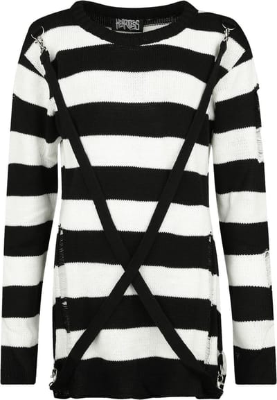 Heartless Orianaer Dames Gebreide trui - zwart/wit - L