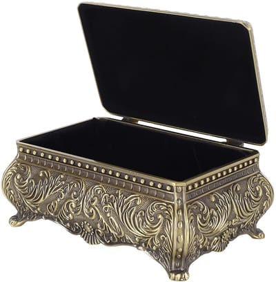Dailygoods- Sieradendoos Vintage Design - Juwelenkistje - Sieraden Doosje - Decoratieve Opbergdoos - Duurzaam Gelegeerd Materiaal - Handgemaakt Patroon - Juwelendoos