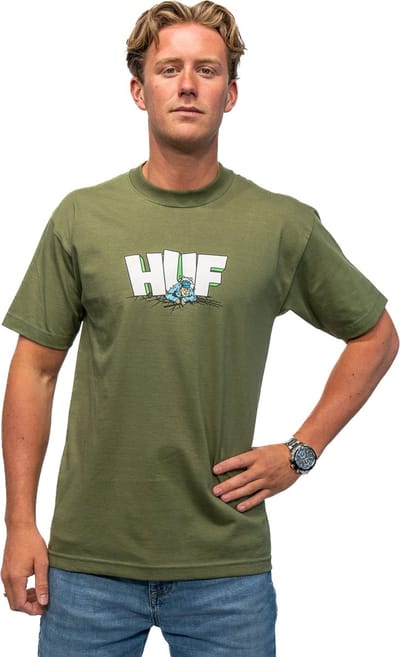 HUF The Drop S/S Casual T-shirt heren Donkergroen S