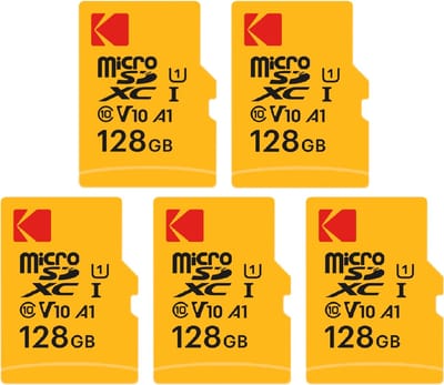 Kodak Pack van 5 Micro SDXC-kaarten – 128 GB Premium – Snel en betrouwbaar voor uitzonderlijke opslag