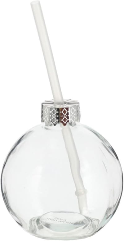 Novaliv mok glühwein 400 ml gepersonaliseerde kerstmok met drinkrietje - Kerstbal als glühweinmok - Kerstboombolmotief mok dennenboombol Kerstmok handwarmer Kerstmokken
