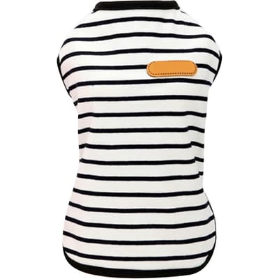 Hond Gestreept Shirt Polyestervezel Mouwloos Lente Zomer Huisdierkleding Lichtgewicht Puppy T-shirts S