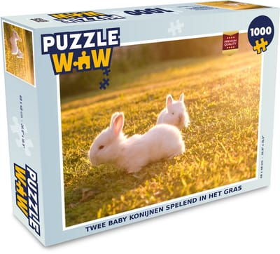 Puzzel Konijnen - Baby - Wit - Legpuzzel - Puzzel 1000 stukjes volwassenen