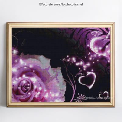 Diamant schilderij Liefde en bloem Strass diamant borduurwerk kruissteek 20X30CM black